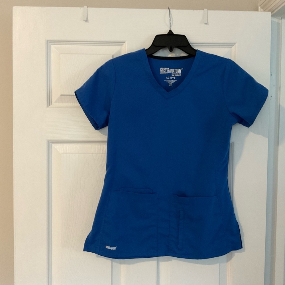 Grey's Anatomy Active Blue Scrub Top